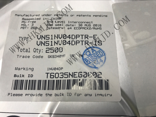 ST VNS1NV04DPTR PMIC - 配電開關(guān)、負載驅(qū)動器 VNS1NV04