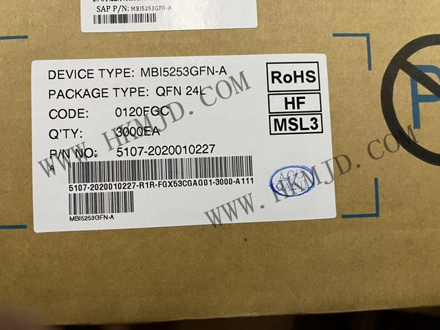 全新原裝 MBI5253GFN-A 16通道 LED 驅(qū)動器 用于時(shí)間多路復(fù)用應(yīng)用