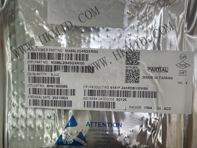 全新原裝 MXIC MX66L2G45GXRI00 串行NOR閃存 2Gb SPI - 四 I/O，DTR