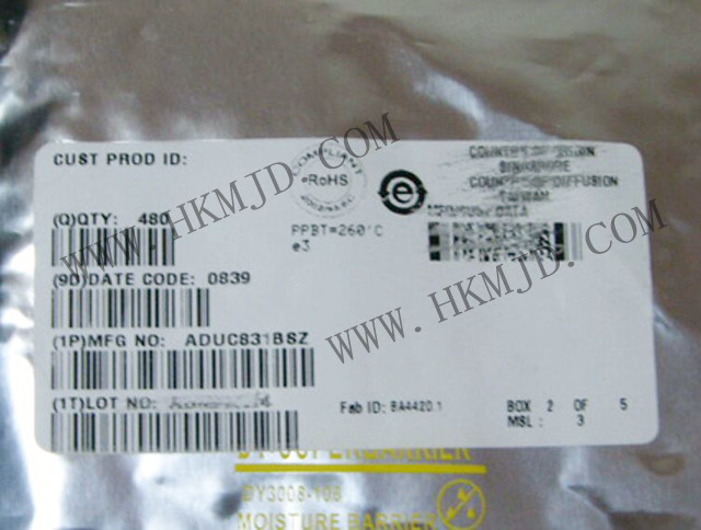 ADUC831BSZ：具有嵌入式62 KB閃存MCU的MicroConverter?、12位ADC和DAC
