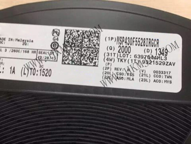 【TI 16位微控制器】MSP430F5528IRGCR：25MHz、128KB 閃存、8KB SRAM（MCU）